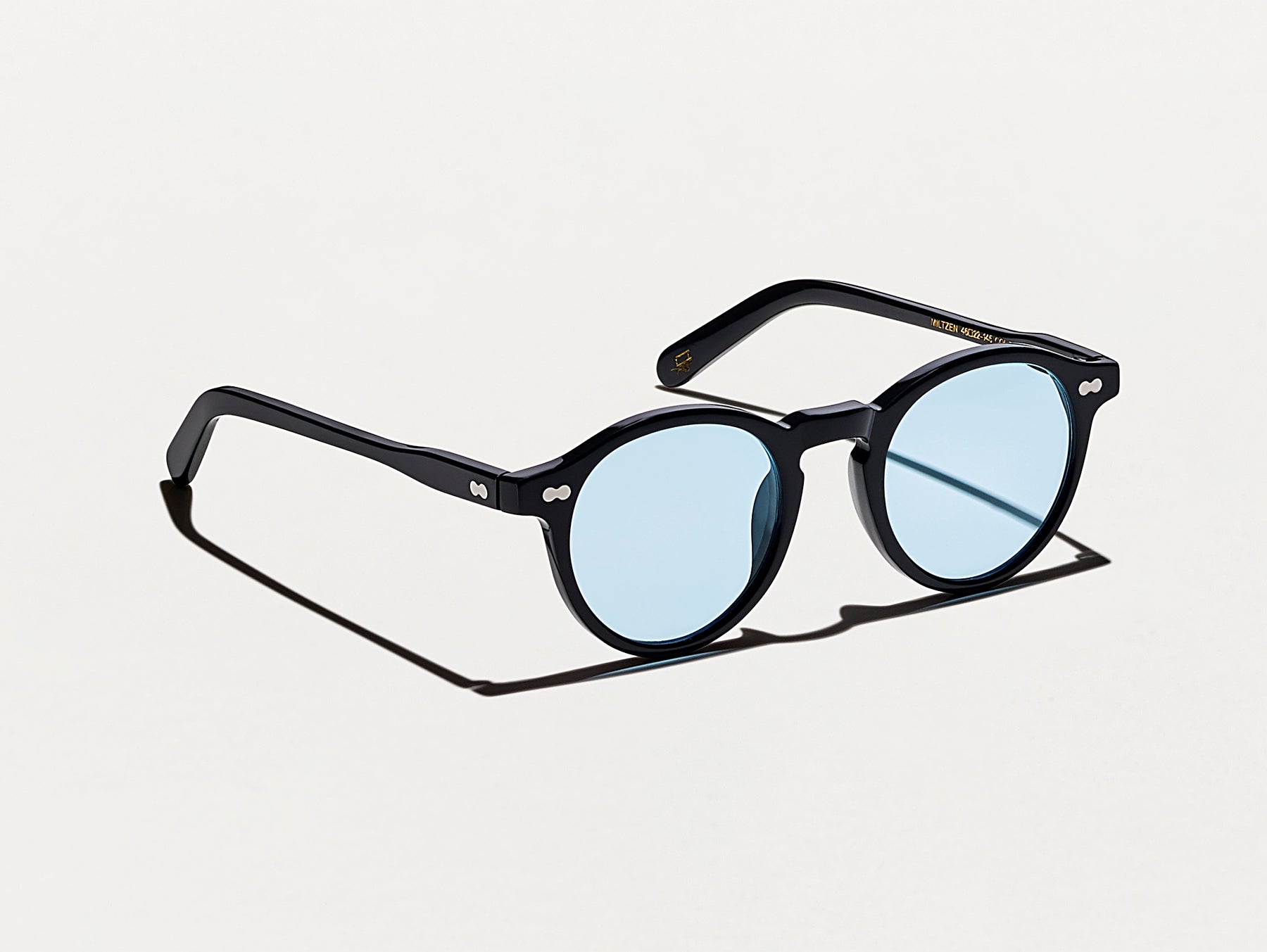 The MILTZEN Black with Bel Air Blue Tinted Lenses