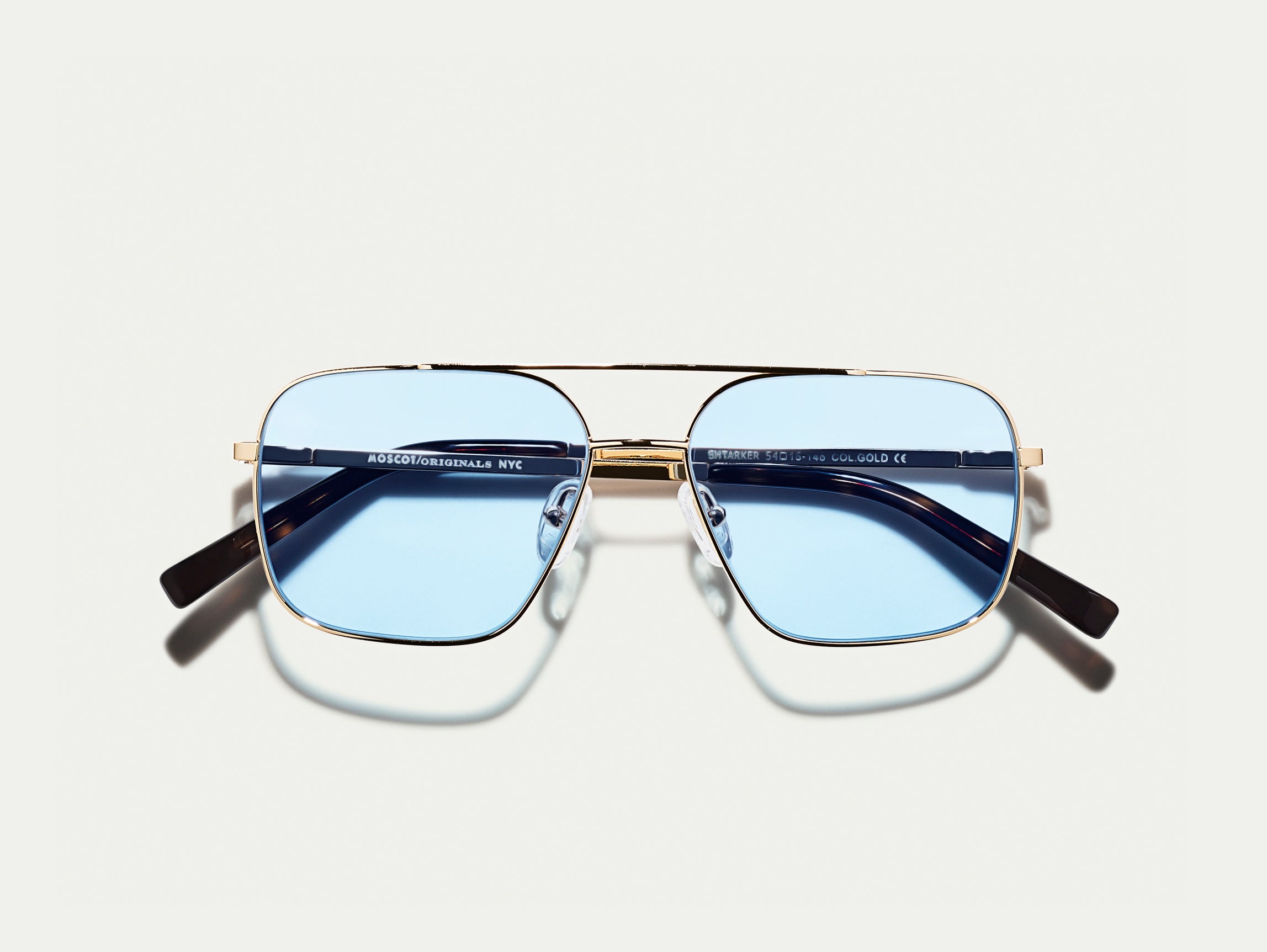 #color_bel air blue | The SHTARKER in Gold with Bel Air Blue Tinted Lenses