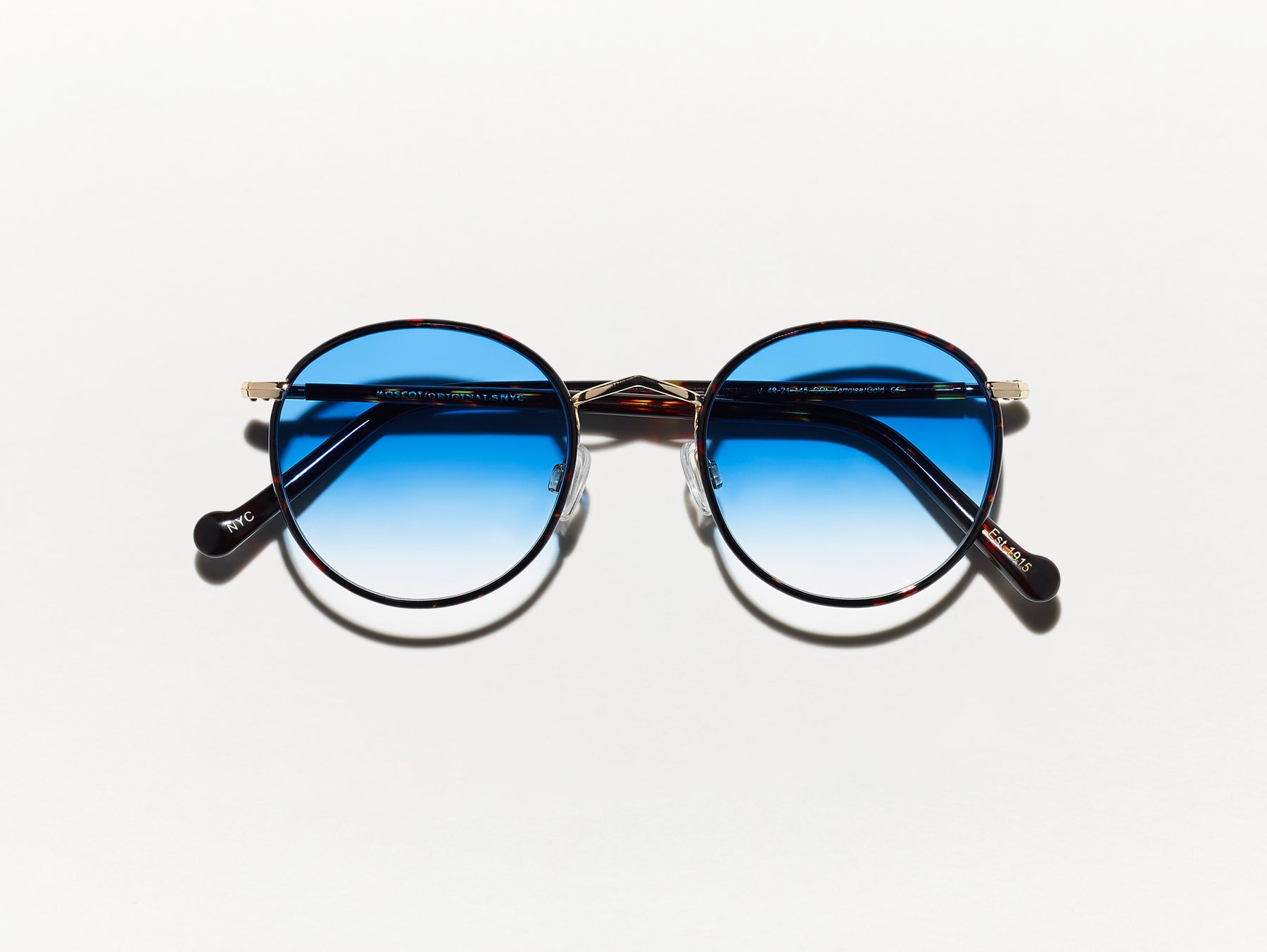 The ZEV in Tortoise in Broadway Blue Fade Tinted Lenses