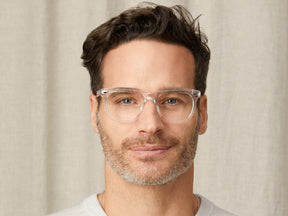 Model is wearing The YONTIF in size 49 in Crystal