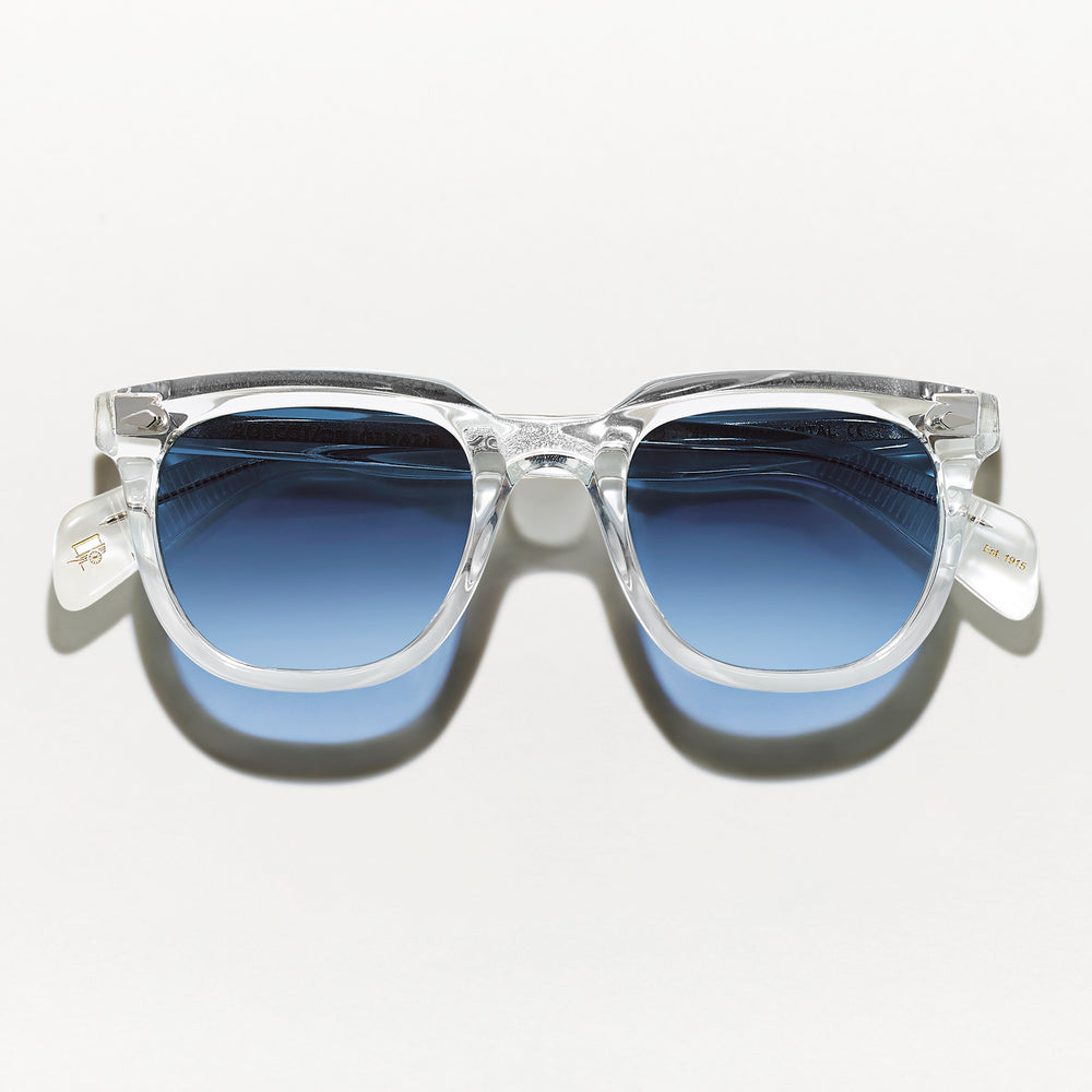 #color_crystal | The YONTIF SUN in Crystal with Denim Blue Tinted Lenses