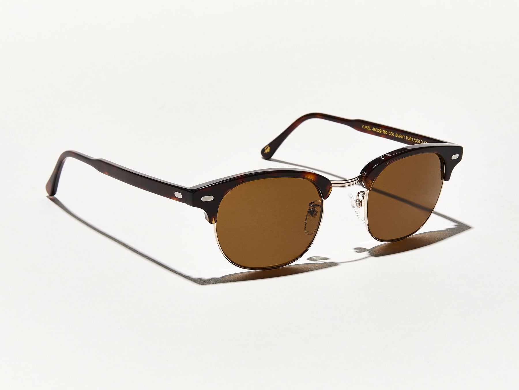 The YUKEL SUN In Burnt Tortoise/Gold with Cosmitan Brown Glass Lenses
