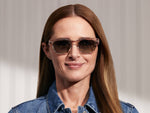 Model is wearing The ZOGAN SUN in Mist in size 51 with Forest Wood Tinted Lenses