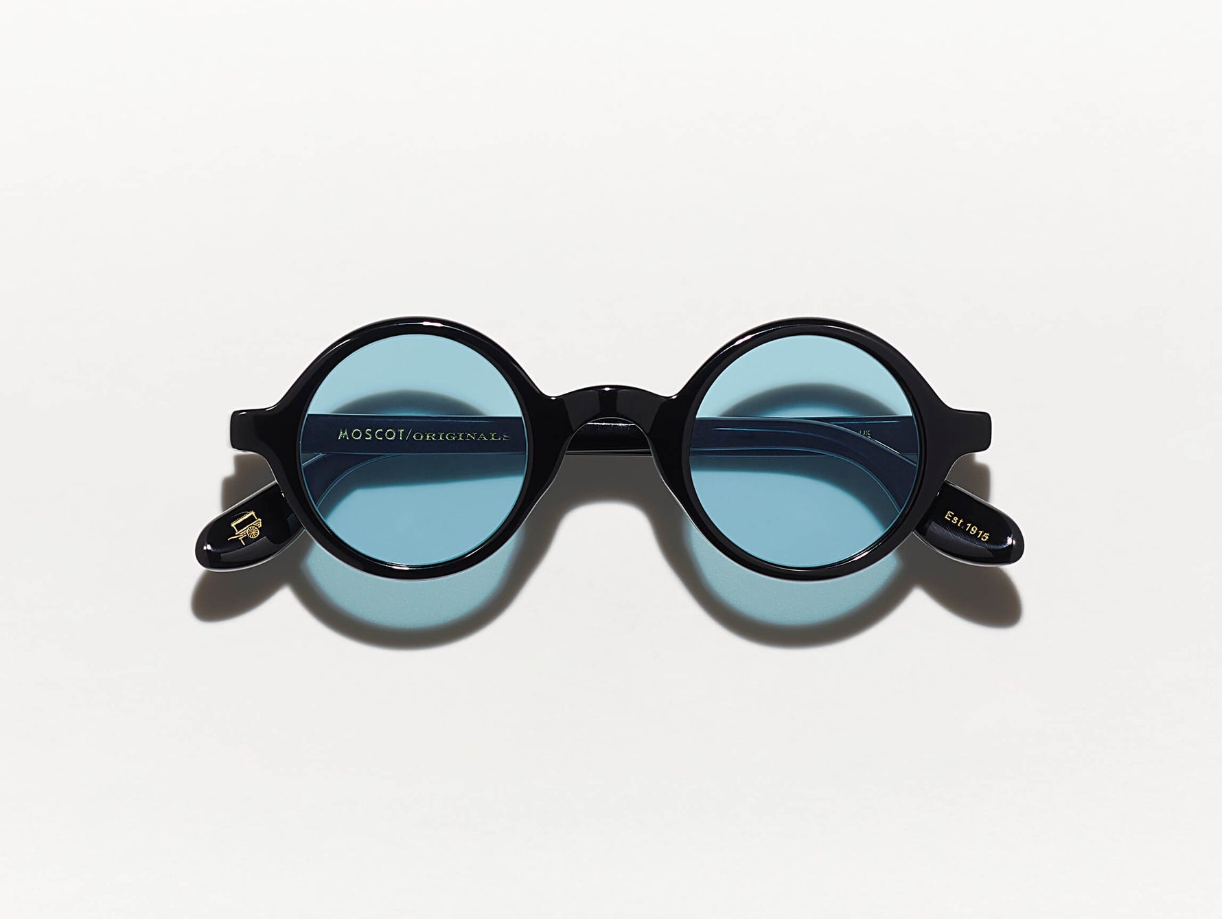 The ZOLMAN SUN in Black with Blue Glass Lenses