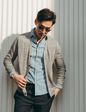 Model is wearing The ZULU SUN in Gold in size 53 with Cosmitan Brown Glass Lenses