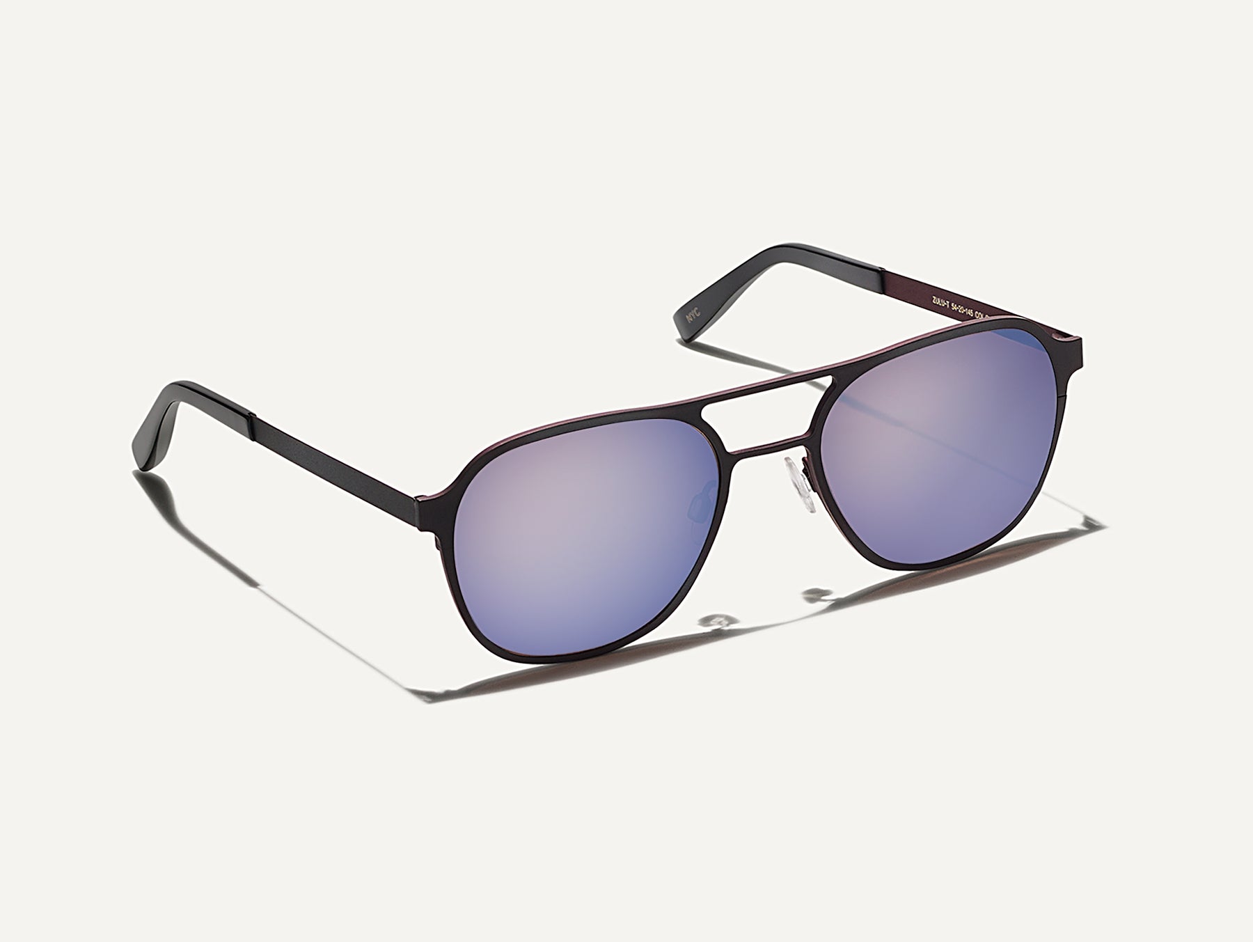 The ZULU-T SUN in charcoal/wine with Blue Flash Mirror Lenses